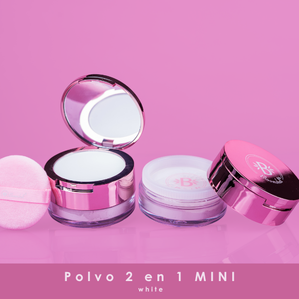 Polvo suelto translucent 2 en 1 mini(white)