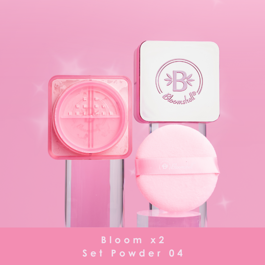 Bloom x 2 set powder- 04 mate pink/ luminoso pink(polvo suelto)