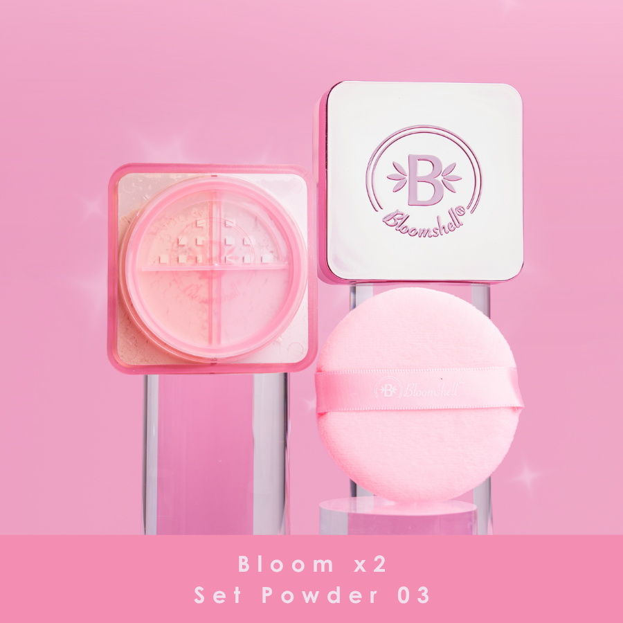 Bloom x 2 set powder- 03 white / natural (polvo suelto)