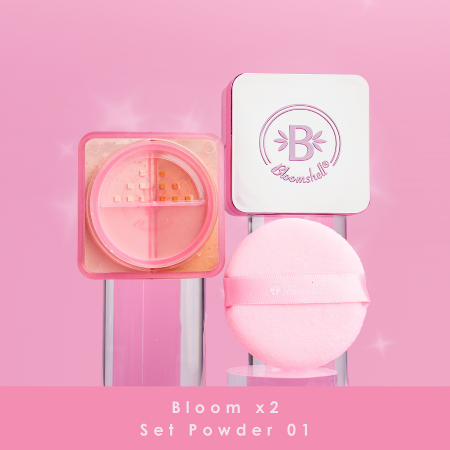 Bloom x 2 set powder - 01 natural / canela (polvo suelto)