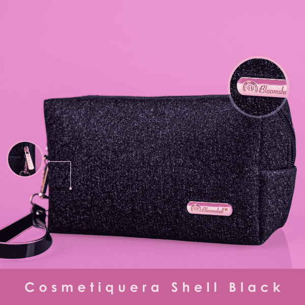 Cosmetiquera shell black